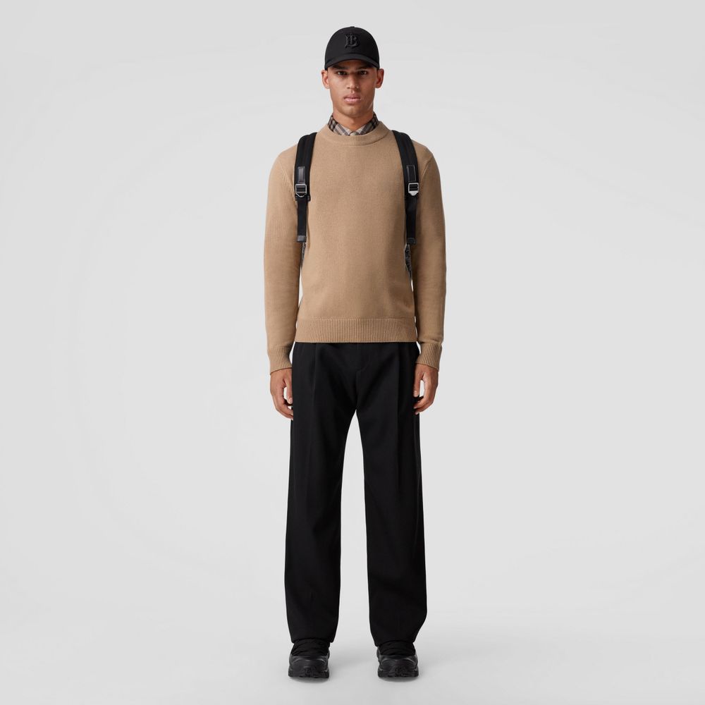 Monogram Motif Cashmere Sweater Camel - Men | Burberry® Official