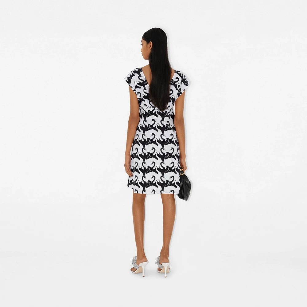 Swan Cotton Dress in Monochrome - Women, Silk | Burberry® Official