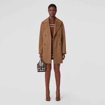 Pocket Detail Cashmere Double-breasted Coat Dusty Camel - Women | Burberry® Official