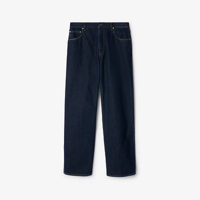 Regular Fit Jeans in Indigo - Men, Cotton | Burberry® Official