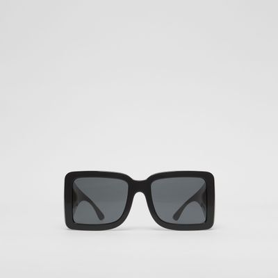 B Motif Square Frame Sunglasses in Black | Burberry® Official