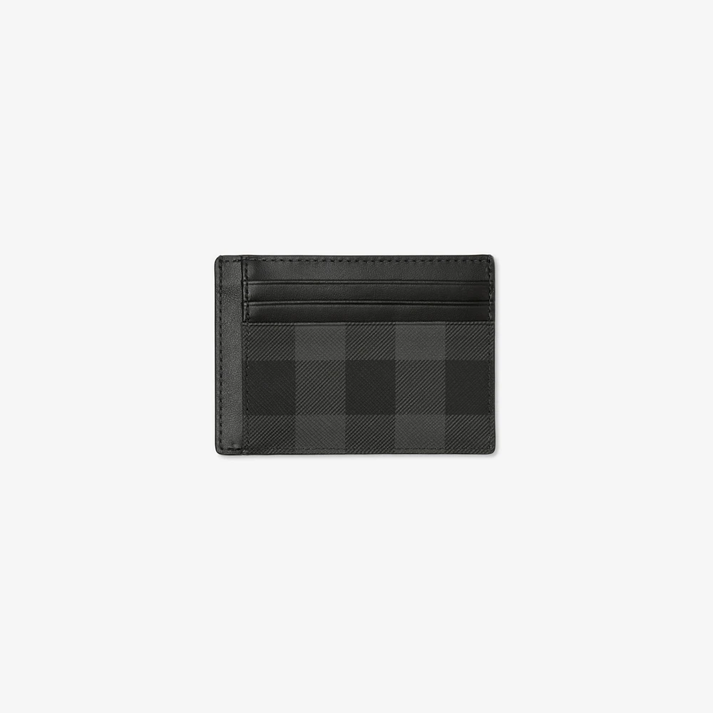 Check Money Clip Card Case in Charcoal - Men, Canvas | Burberry® Official