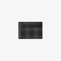 Charcoal Check Money Clip Card Case - Men, Canvas | Burberry® Official