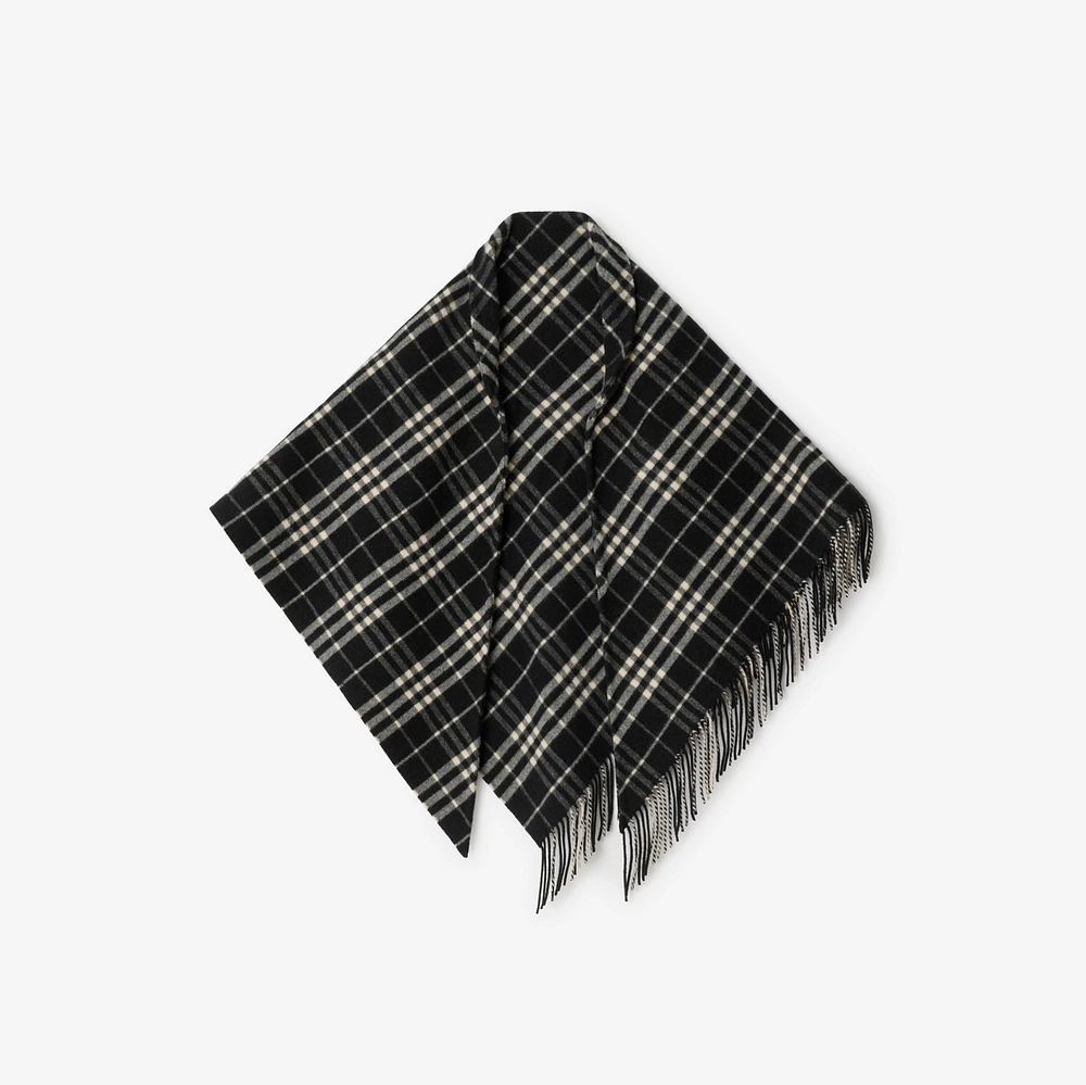 Check Wool Cashmere Cape in Black/calico | Burberry® Official