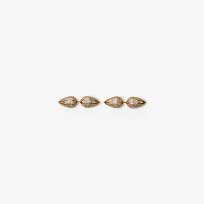 Spear Pavé Stud Earrings in Gold/clear