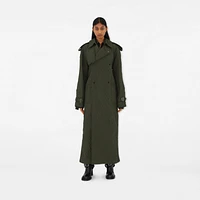 Long Quilted Nylon Trench Coat in Loch - Women, Cotton | Burberry® Official