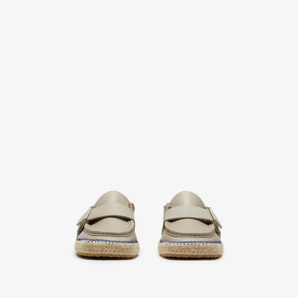 Leather Deck Espadrilles in Field - Men | Burberry® Official