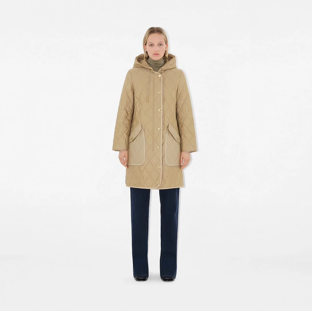 Quilted Thermoregulated Coat in Archive beige - Women, Nylon | Burberry® Official