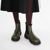 Leather Creeper Low Chelsea Boots in Loch - Women | Burberry® Official