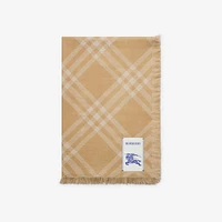 Wide Check Wool Silk Scarf in Sand/ecru | Burberry® Official