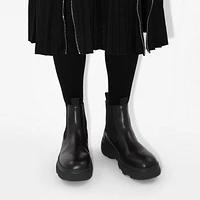 Leather Creeper Low Chelsea Boots in Black - Women | Burberry® Official