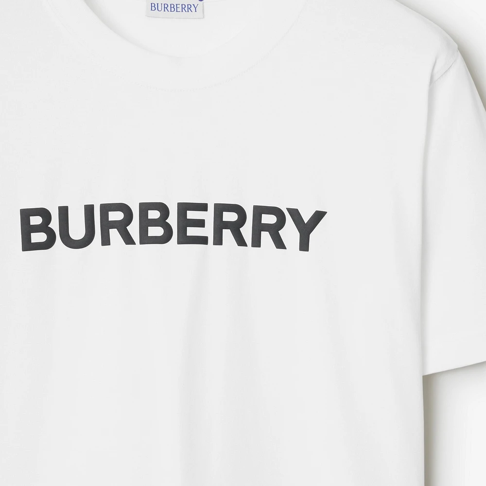 Logo Cotton T-shirt in White - Women | Burberry® Official