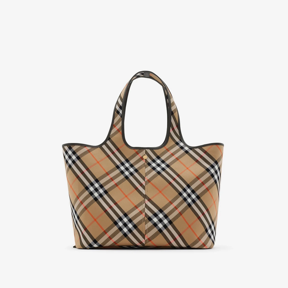 Medium Check Tote in Sand - Women | Burberry® Official