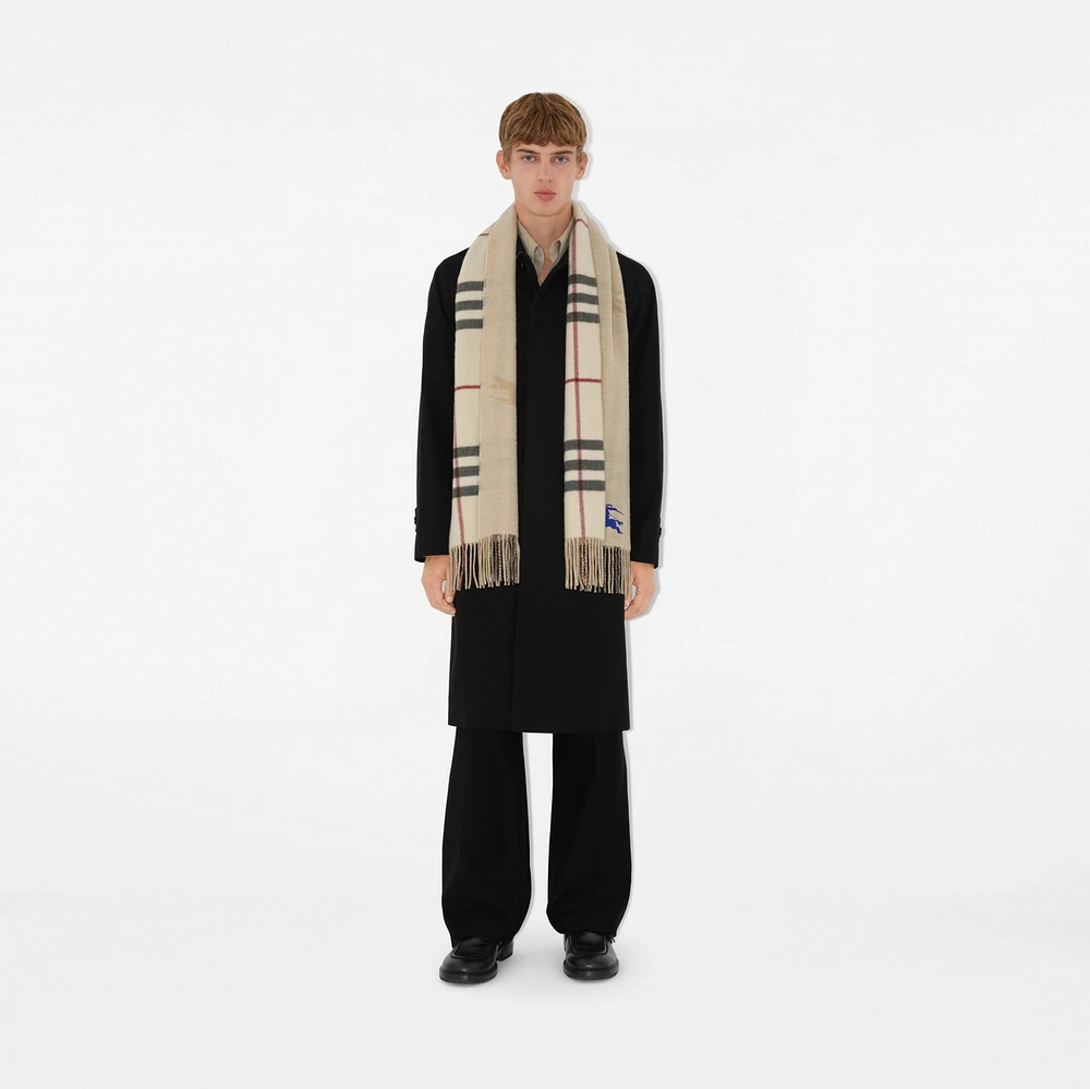 Reversible EKD Check Cashmere Scarf in Stone | Burberry® Official