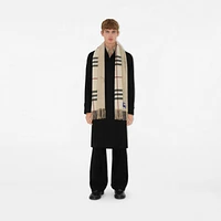 Reversible EKD Check Cashmere Scarf in Stone | Burberry® Official