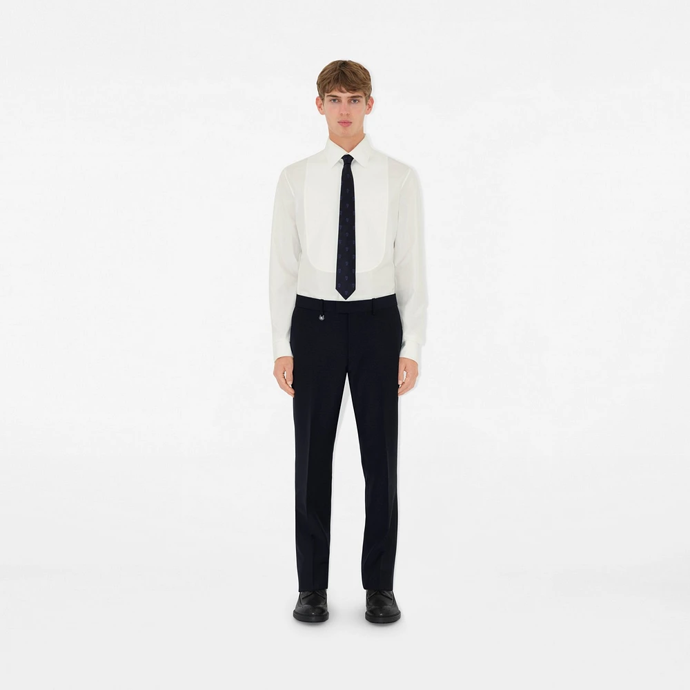 Wool Mohair Tailored Trousers in Navy - Men | Burberry® Official