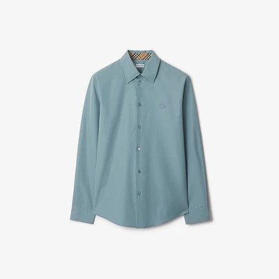 Slim Fit Cotton Poplin Shirt in Index