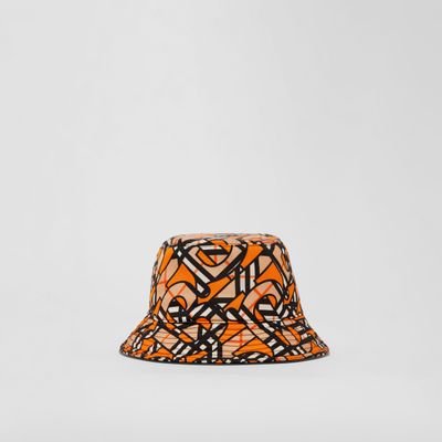 Monogram Print Nylon Bucket Hat Orange | Burberry® Official