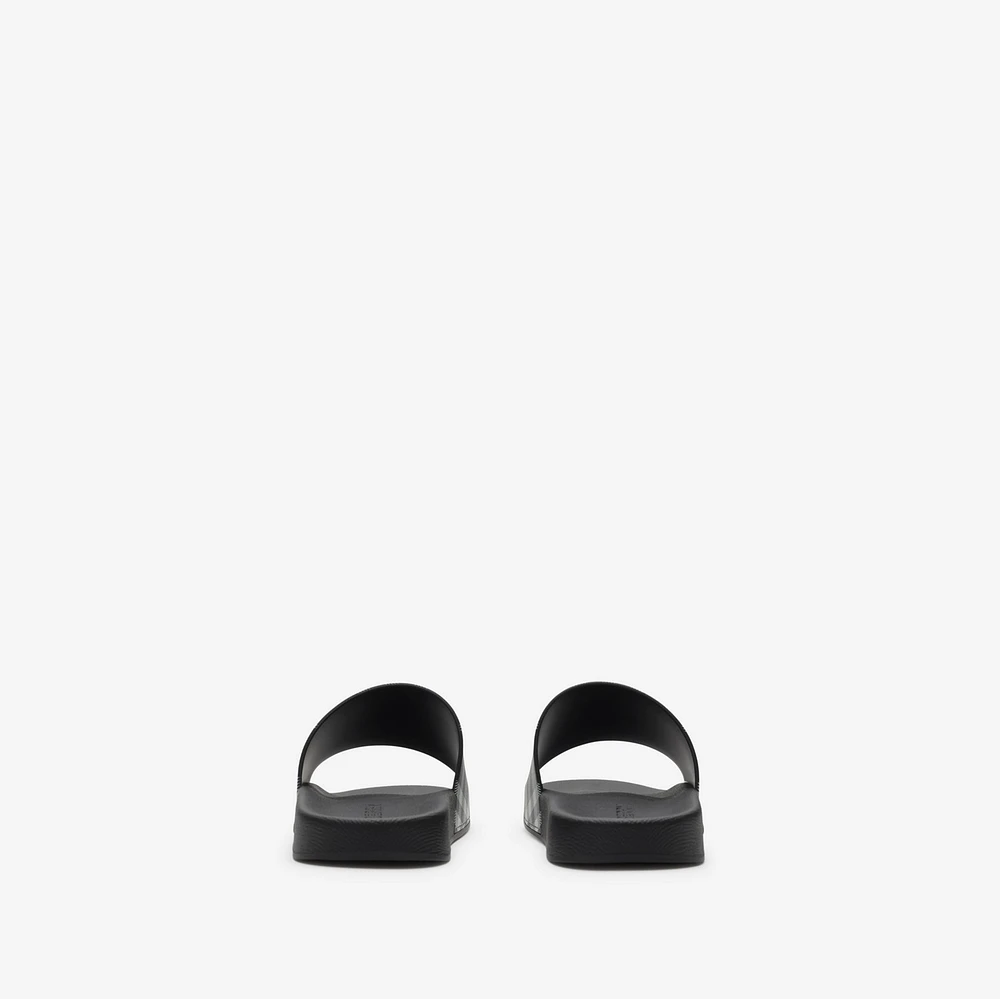 Check Slides in Black/calico - Men, Technical | Burberry® Official