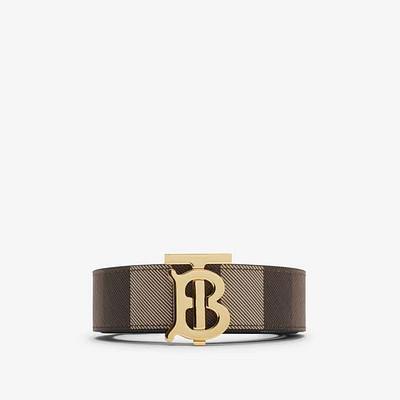 Reversible Check TB Belt in Dark birch brown - Women | Burberry® Official