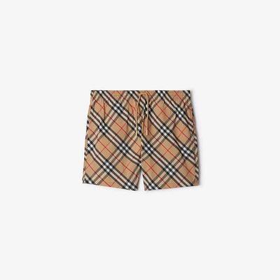 Check Swim Shorts in Sand - Men | Burberry® Official