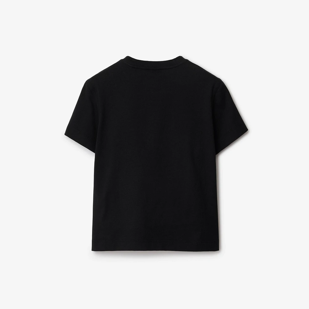 Boxy Crystal Pear Cotton T-shirt in Black - Women | Burberry® Official