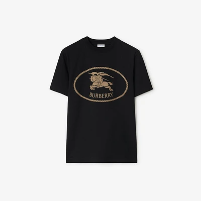 Knight Stamp Cotton T-shirt in Black - Men | Burberry® Official