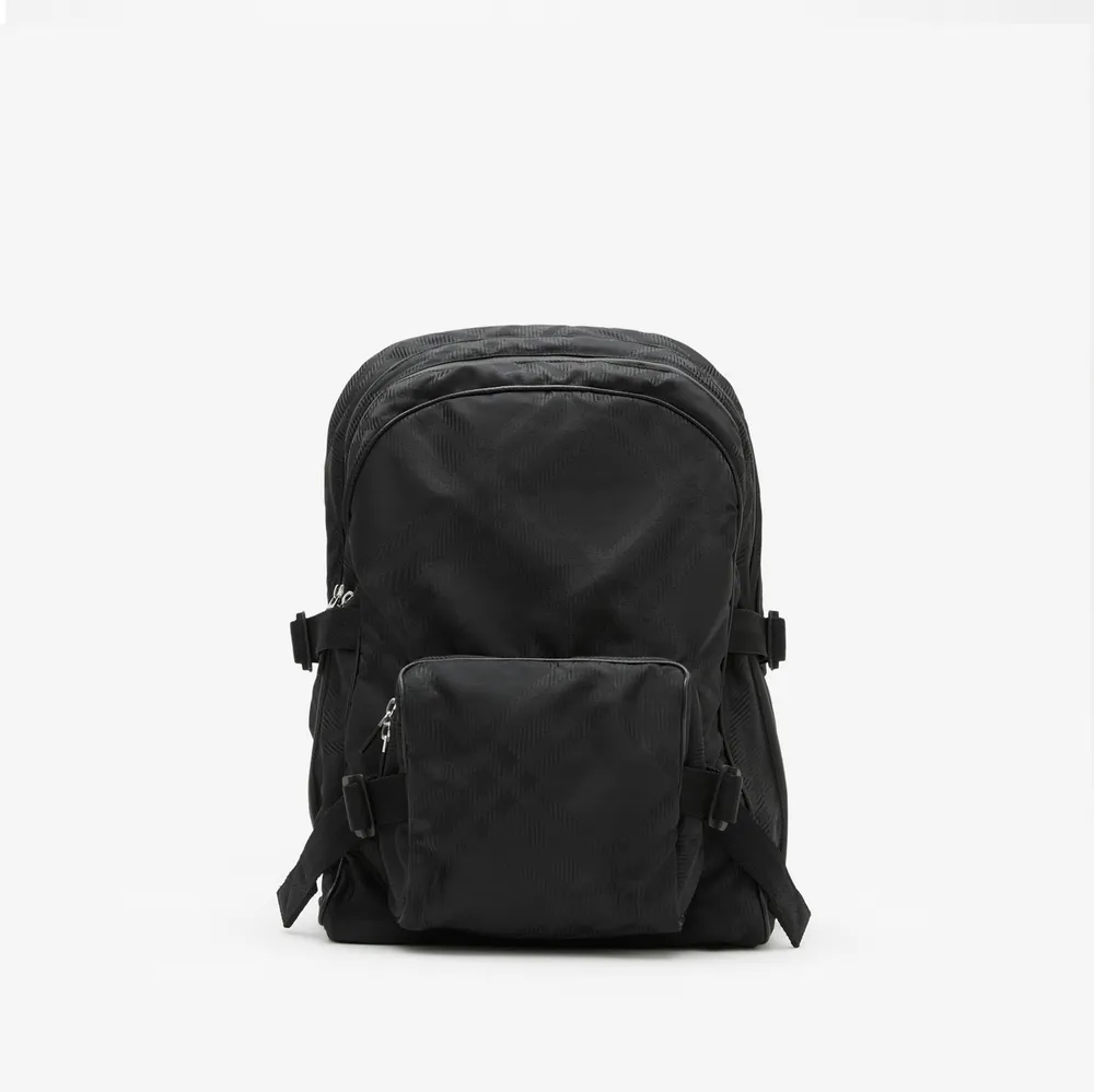 Check Jacquard Backpack in Black - Men | Burberry® Official