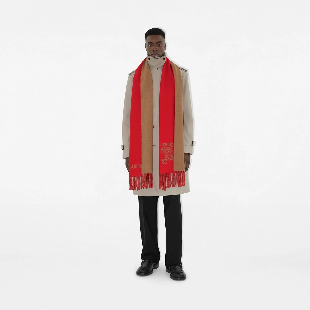 Reversible EKD Cashmere Scarf in Pillar/camel | Burberry® Official