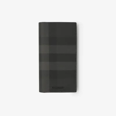 Check Continental Wallet in Charcoal - Men | Burberry® Official