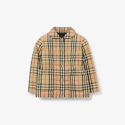 Reversible Check Puffer Jacket in Archive beige | Burberry® Official