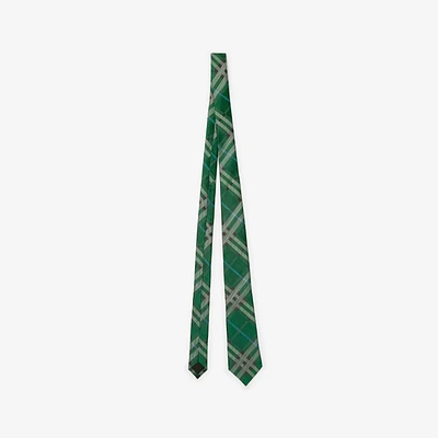 Check Silk Tie in Leaf - Men | Burberry® Official