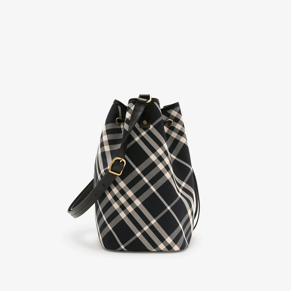 Medium Check Bucket Bag in Black/calico - Women | Burberry® Official