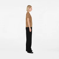 Logo Cotton T-shirt in Camel - Women | Burberry® Official