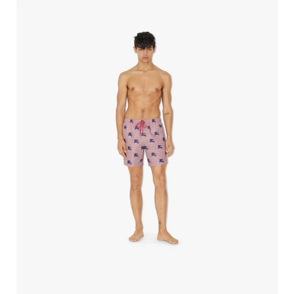 EKD Monogram Drawcord Swim Shorts in Deep Amethyst - Men