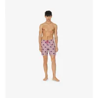 EKD Monogram Drawcord Swim Shorts in Deep Amethyst - Men
