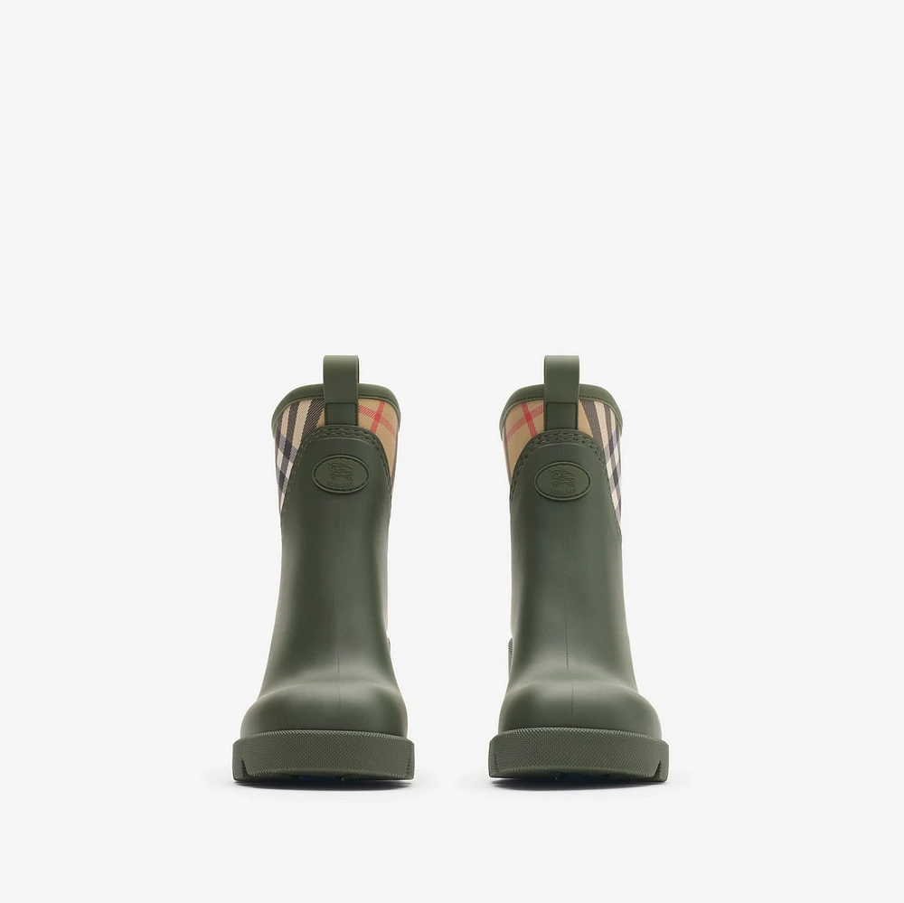 Rubber Marsh Stamp Heeled Low Boots​ in Loch - Women | Burberry® Official