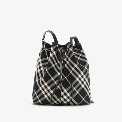 Medium Check Bucket Bag in Black/calico - Women | Burberry® Official