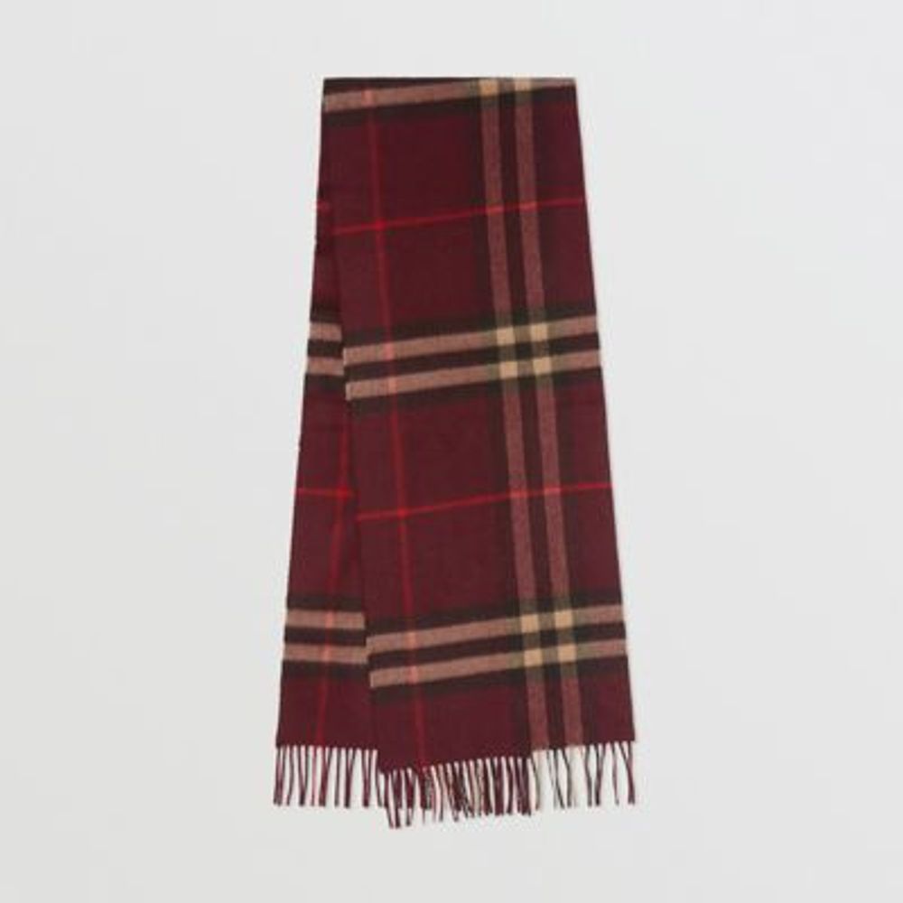The Classic Check Cashmere Scarf in Burgundy | Burberry United States