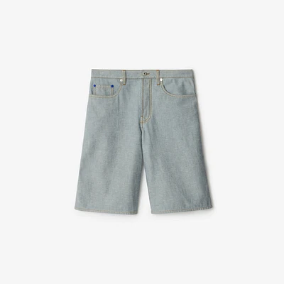EKD Denim Shorts in Denim blue - Men, Cotton | Burberry® Official