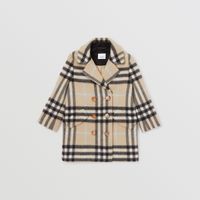Check Wool Blend Tailored Coat Pale Sand | Burberry® Official