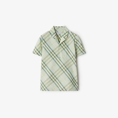 Check Cotton Shirt in Breeze | Burberry® Official