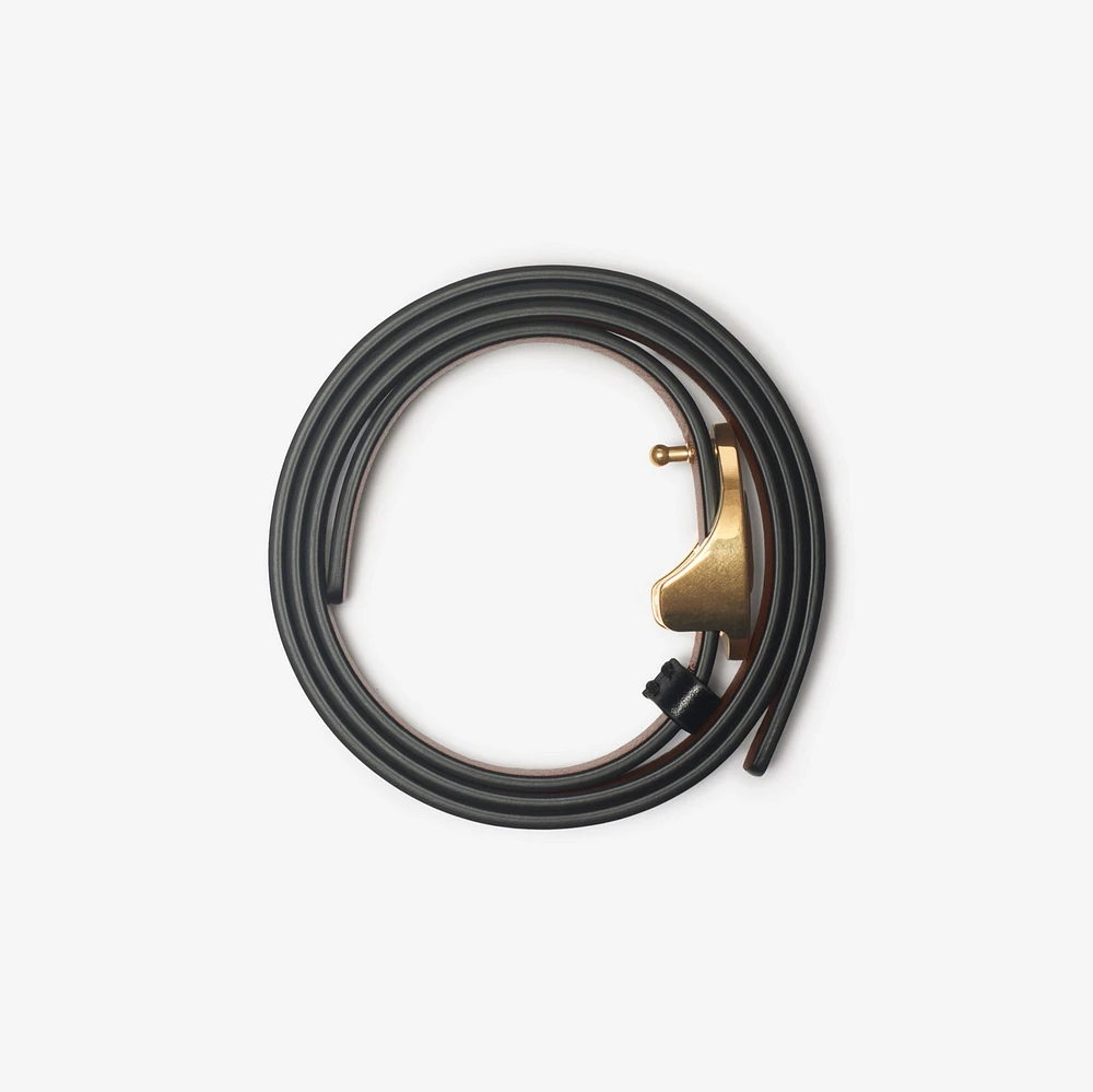 Thin Reversible Leather Oval Knight Stamp Belt​ in Black/hazel - Women | Burberry® Official