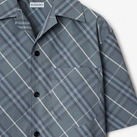 Relaxed Fit Check Cotton Shirt in Pewter - Men | Burberry® Official