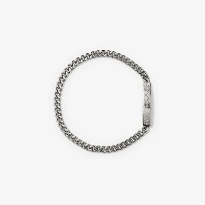 Engraved Check Chain Bracelet in Silver - Men | Burberry® Official