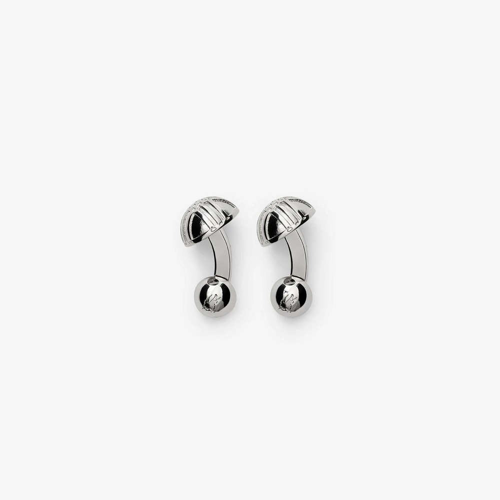 Engraved Check Cufflinks​ in Silver - Men | Burberry® Official