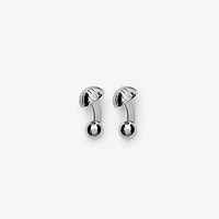 Engraved Check Cufflinks​ in Silver - Men | Burberry® Official