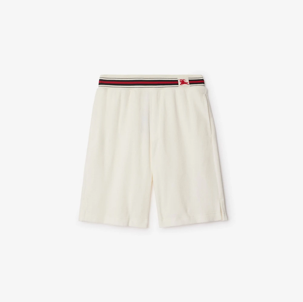 Towelling Shorts in Chalk white - Men | Burberry® Official