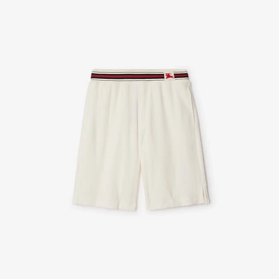 Towelling Shorts in Chalk - Men | Burberry® Official