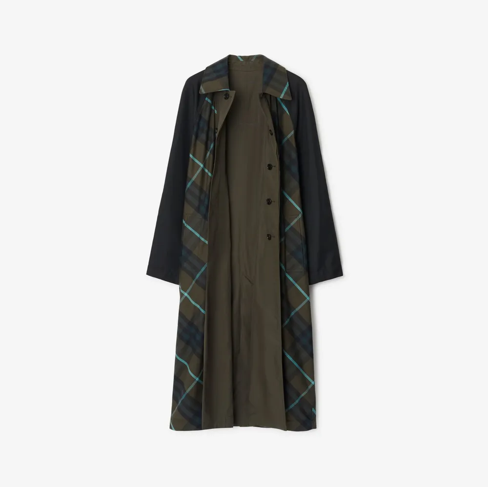 Long Reversible Bradford Car Coat in Otter - Men, Cotton | Burberry® Official